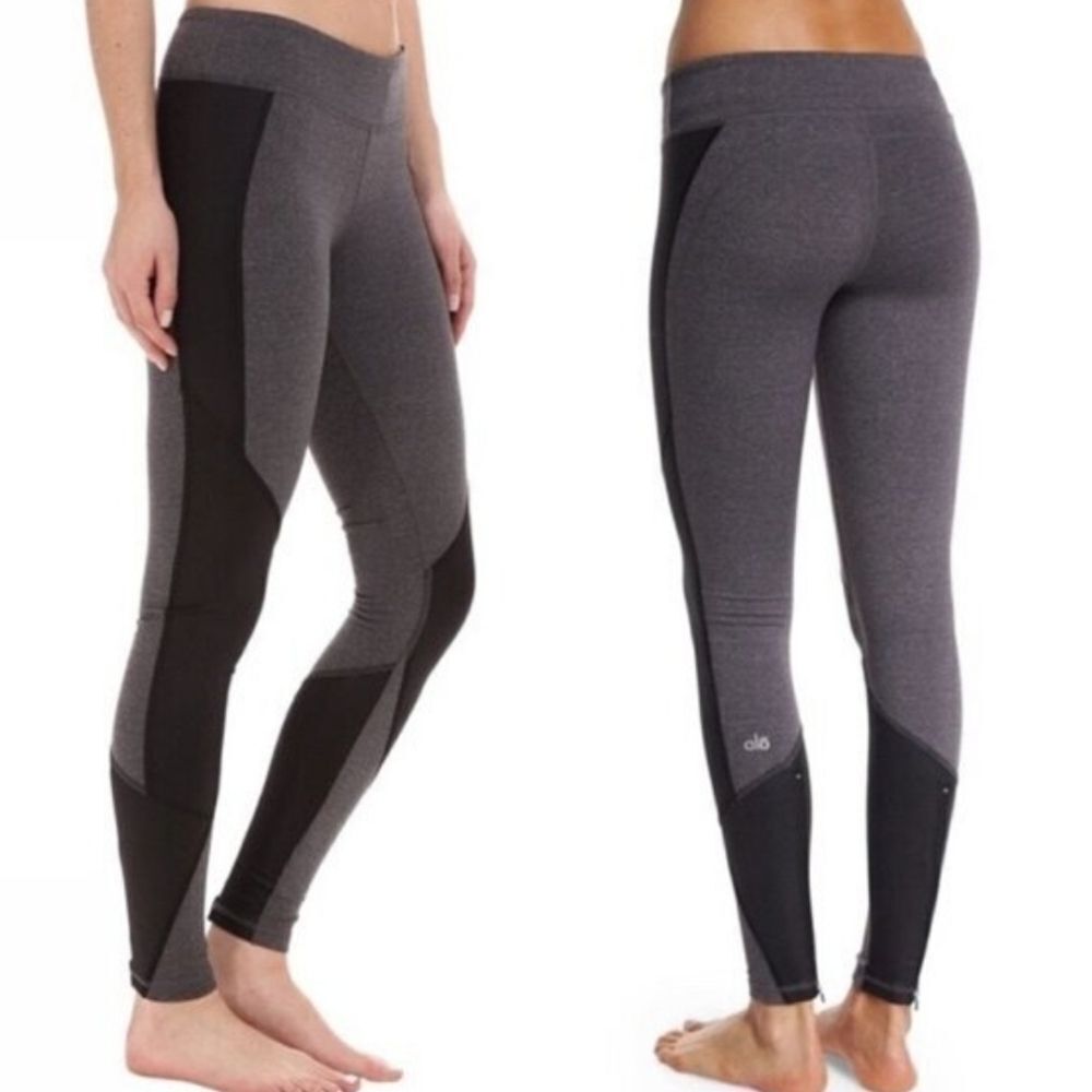 ALO Yoga Undertone Black and Gray Yoga Leggings Size Medium
